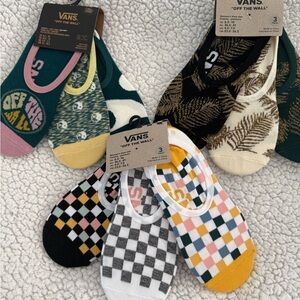 Womens Vans Multicolor No-Show Sock Pack - Checkerboard & Patterned Designs